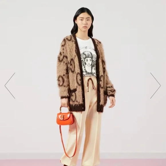 REVERSIBLE GG MOHAIR WOOL CARDIGAN - Picture 2 of 5